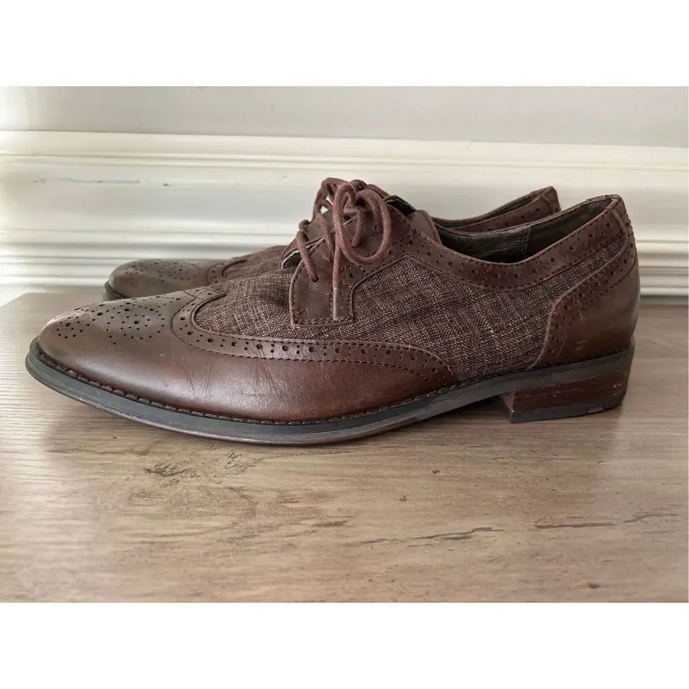 Vionic OxfordโRoth men's lace-up dress wingtip in chestnut sz 10 comfort career